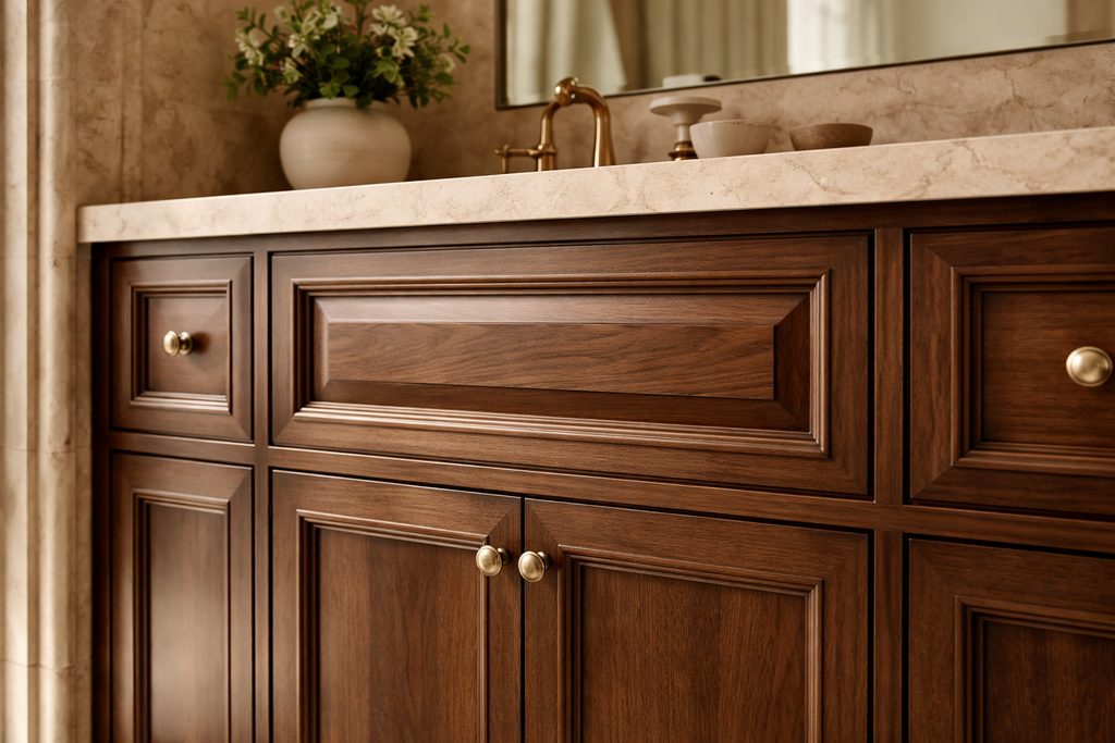 Walnut Raised Panel Drawer Fronts