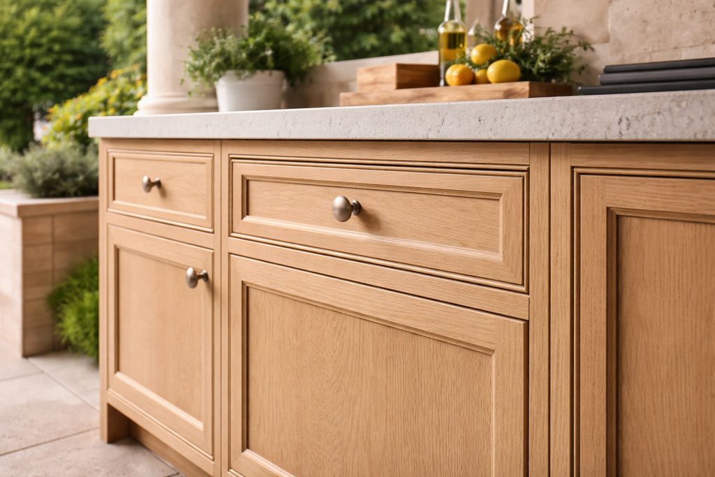 Solid White Oak raised panel drawer fronts, custom handcrafted by Estate Millwork