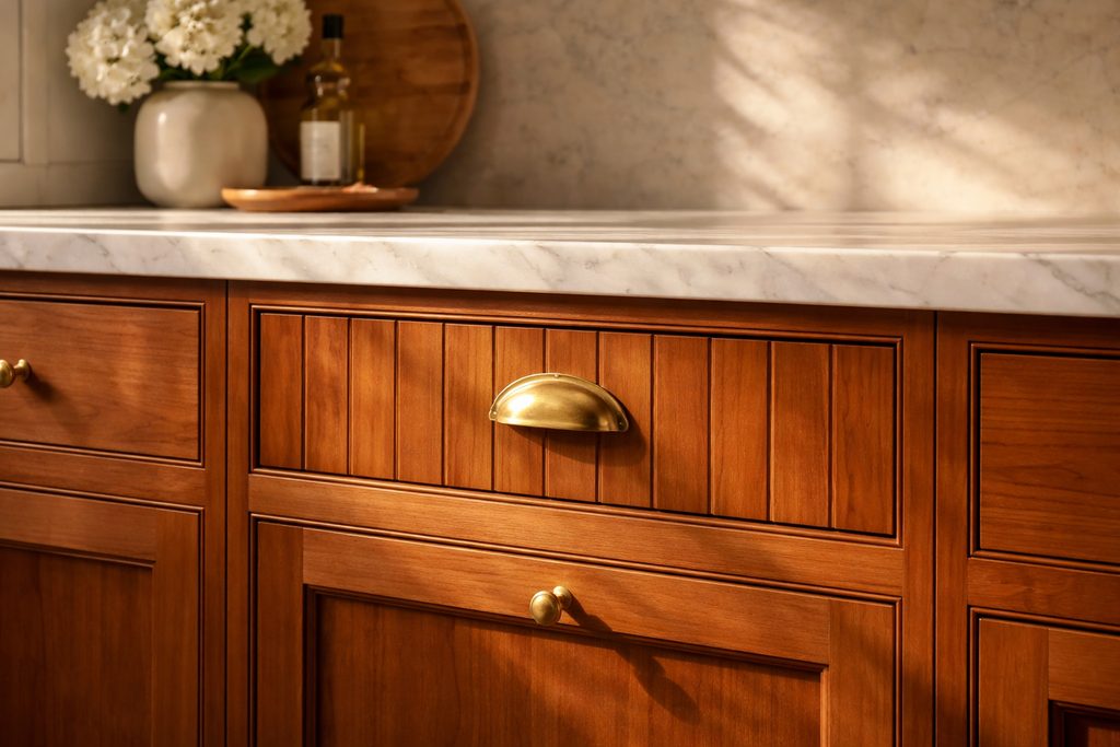 Cherry V-Groove Drawer Fronts