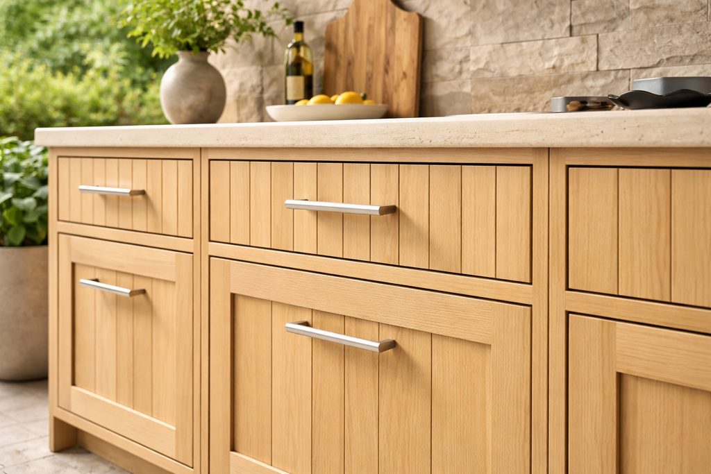 Cypress V-Groove Drawer Fronts