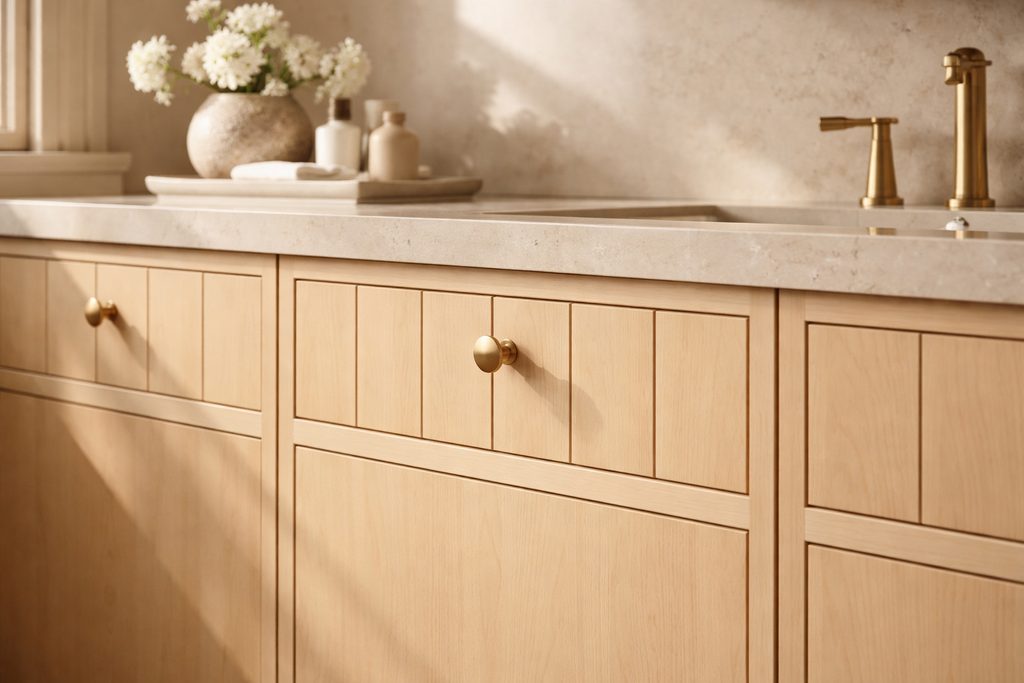 Maple V-Groove Drawer Fronts