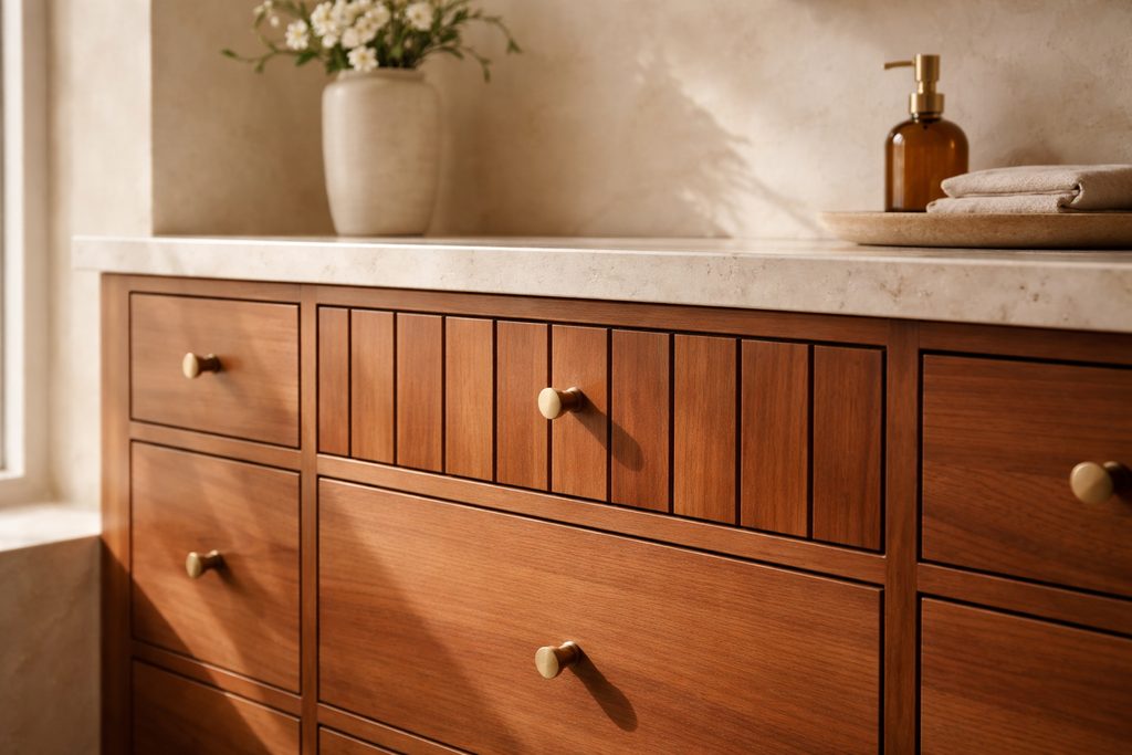Spanish Cedar V-Groove Drawer Fronts