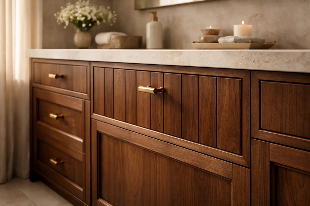 Walnut V-Groove Drawer Fronts