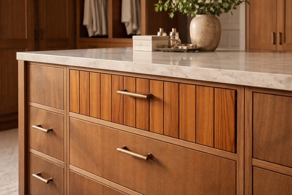Western Red Cedar V-Groove Drawer Fronts