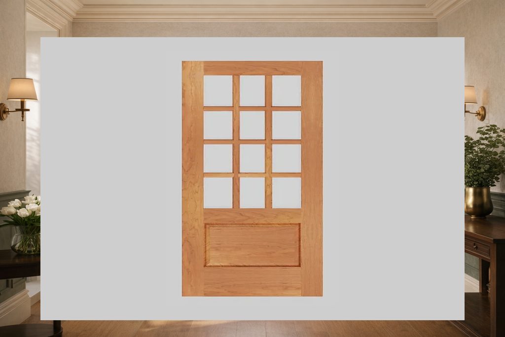 Solid Cherry french doors, custom handcrafted by Estate Millwork