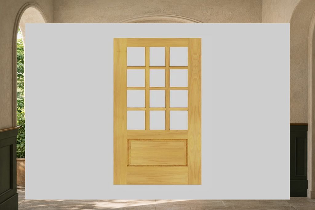 Solid Cypress french doors, custom handcrafted by Estate Millwork