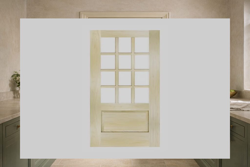 Solid Poplar french doors, custom handcrafted by Estate Millwork