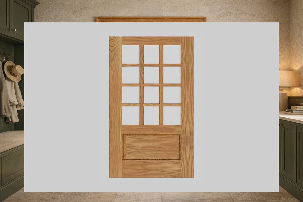 Solid Red Oak french doors, custom handcrafted by Estate Millwork