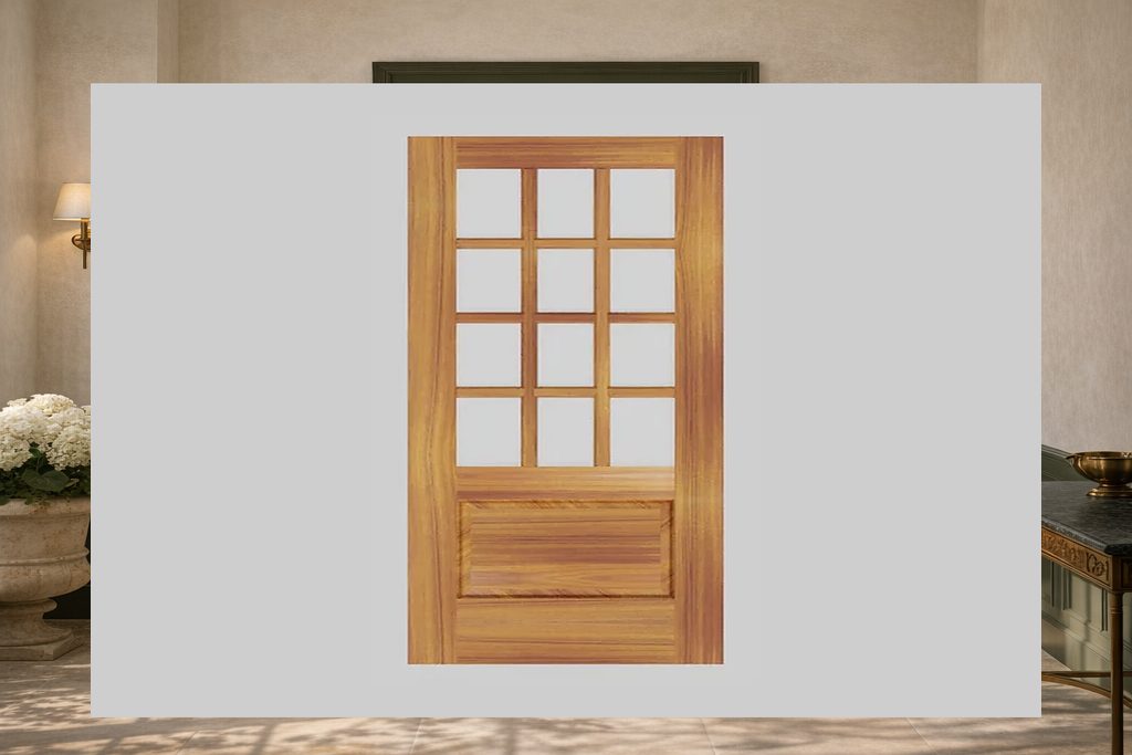 Solid Teak french doors, custom handcrafted by Estate Millwork