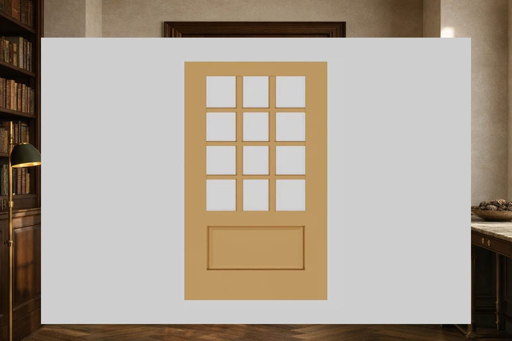 Solid Walnut french doors, custom handcrafted by Estate Millwork