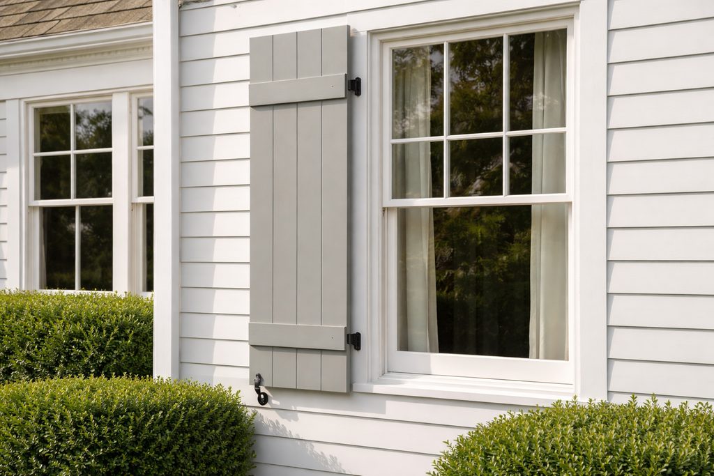 Walnut Board And Batten Shutters