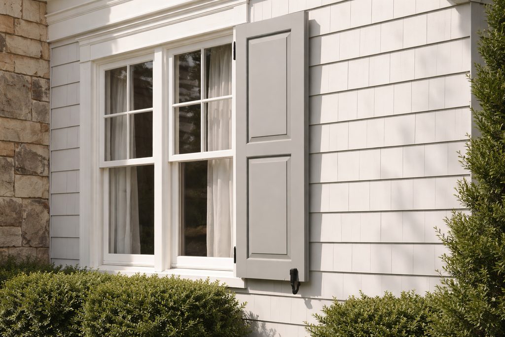 Walnut Flat Panel Shutters
