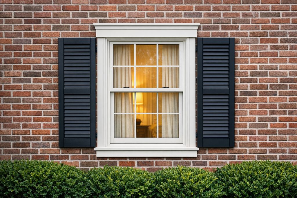 Solid White Oak louvered shutters, custom handcrafted by Estate Millwork