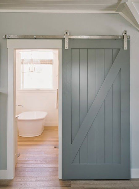 Sliding Barn Door on Bathroom