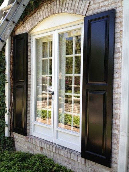 Black Wooden House Shutters