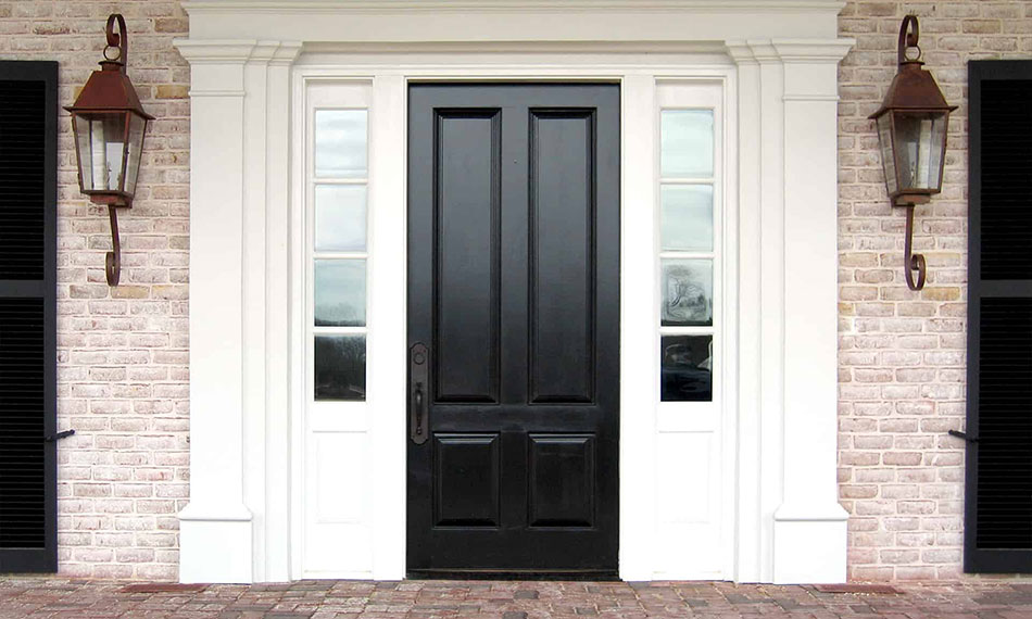 Elegant Black Exterior Wooden Door