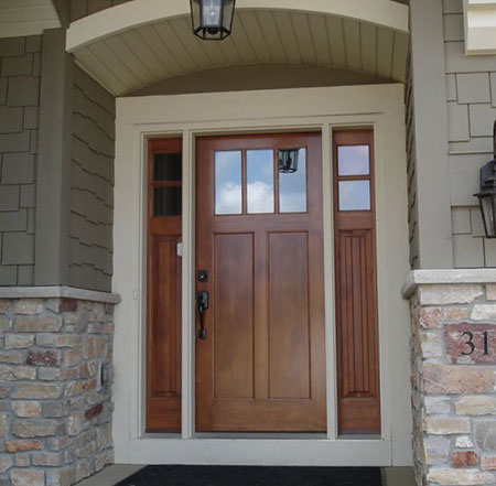 Craftsman Style Front Door with Side Lites