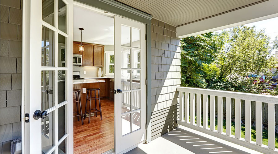 Beautiful exterior French doors on Patio