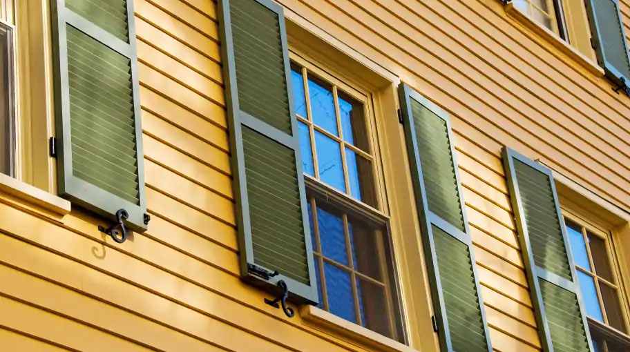 Green Exterior Wooden Shutters