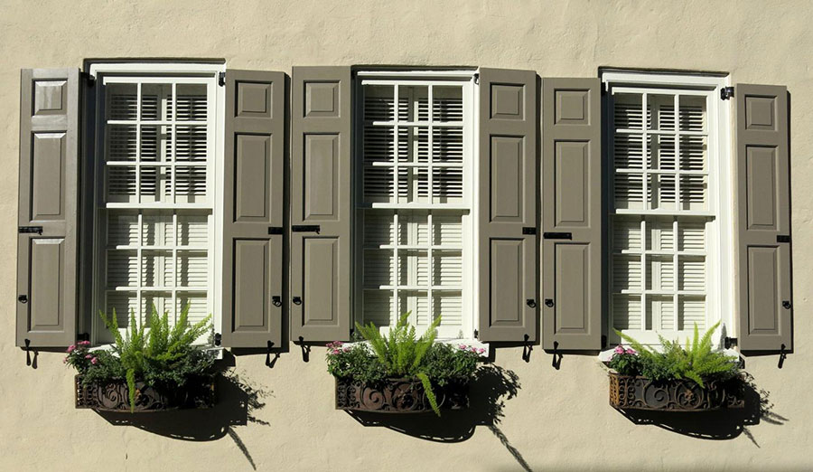 Beautiful Exterior Wooden Raised Panel Shutters