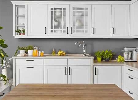 White Flat Panel Shaker Cabinet Doors