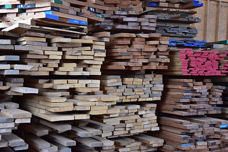 Stacks of Rough Sawn Lumber