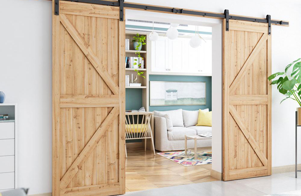 Beautiful Wooden Double Sliding Door